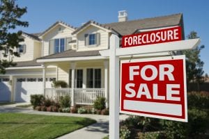 Baltimore home with foreclosure sign